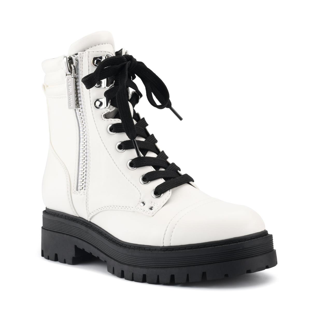 White Women's Nine West Prinze Lug Sole Boots | YZCJ37140