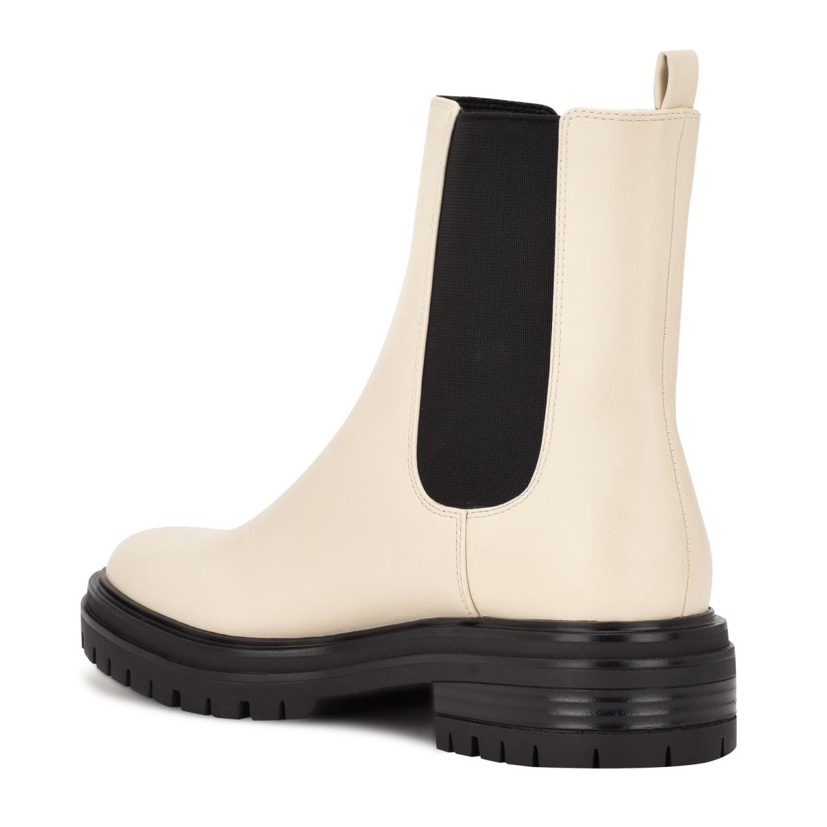 White Women's Nine West Saleema Chelsea Lug Sole Boots | ELVF94571