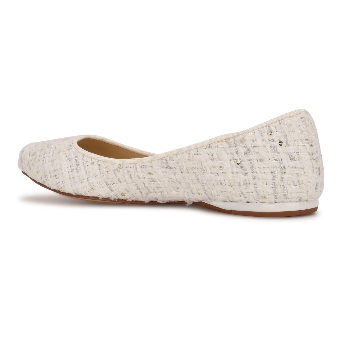 White Women's Nine West Speakup Almond Toe Ballet Flats | OEQS27640