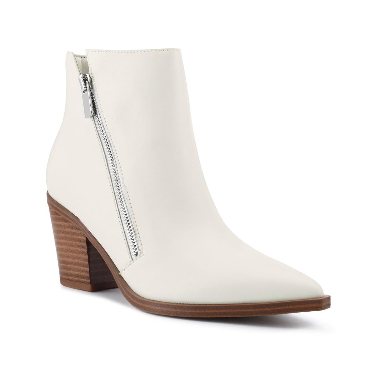 White Women's Nine West Wearit Block Heel Booties | IVOB48075