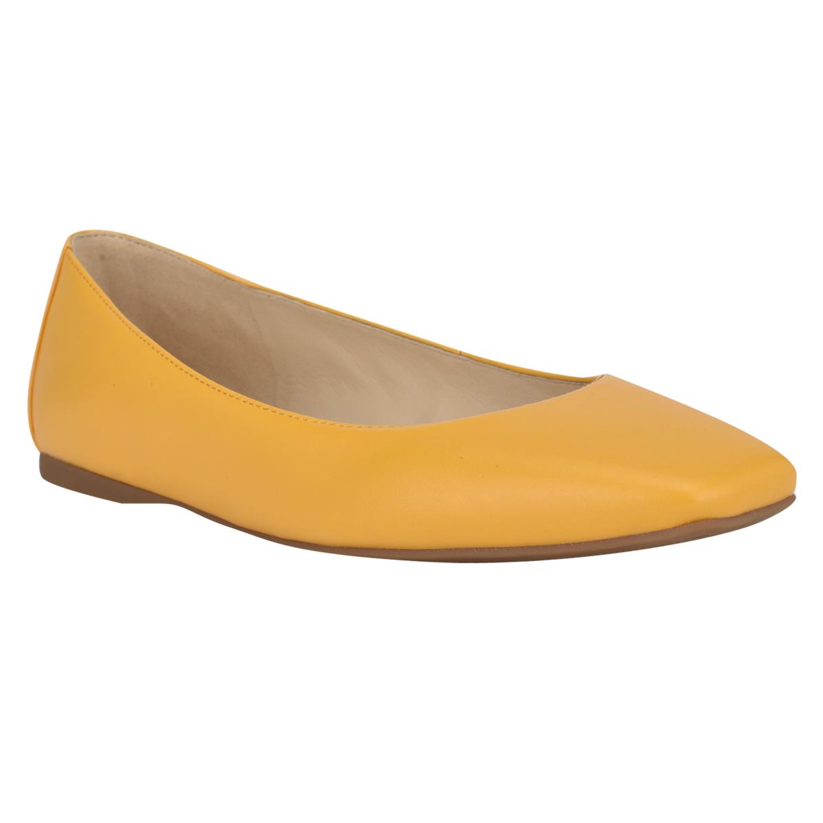 Yellow Women's Nine West Alena Square-Toe Ballet Flats | ZSRP17894