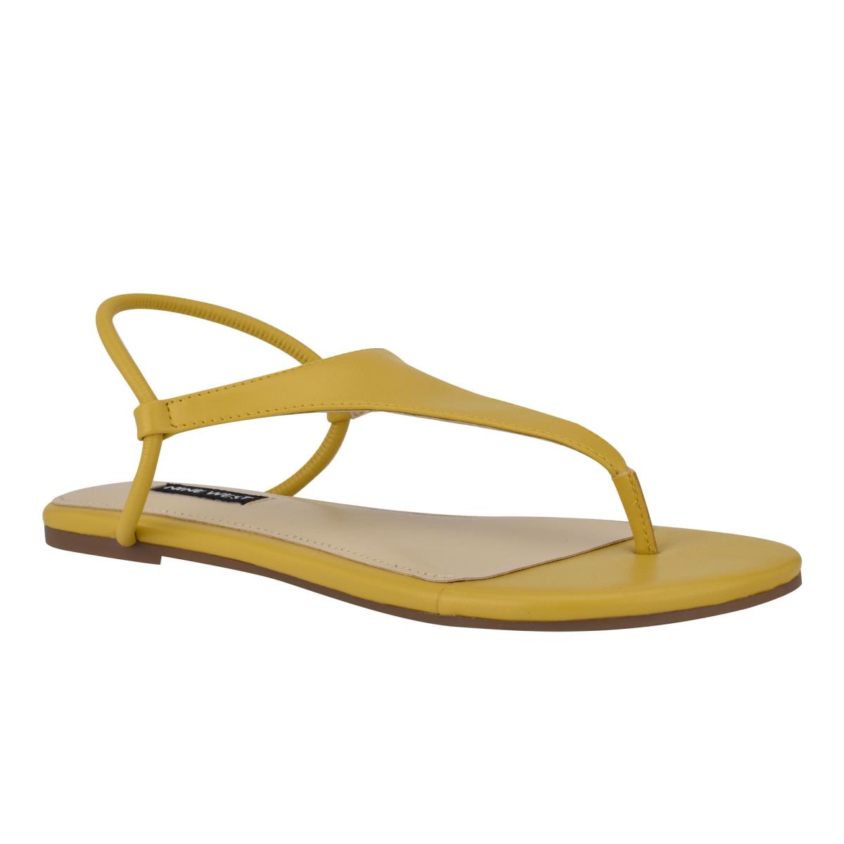 Yellow Women's Nine West Braydin Stretch Flat Sandals | HJPZ96017