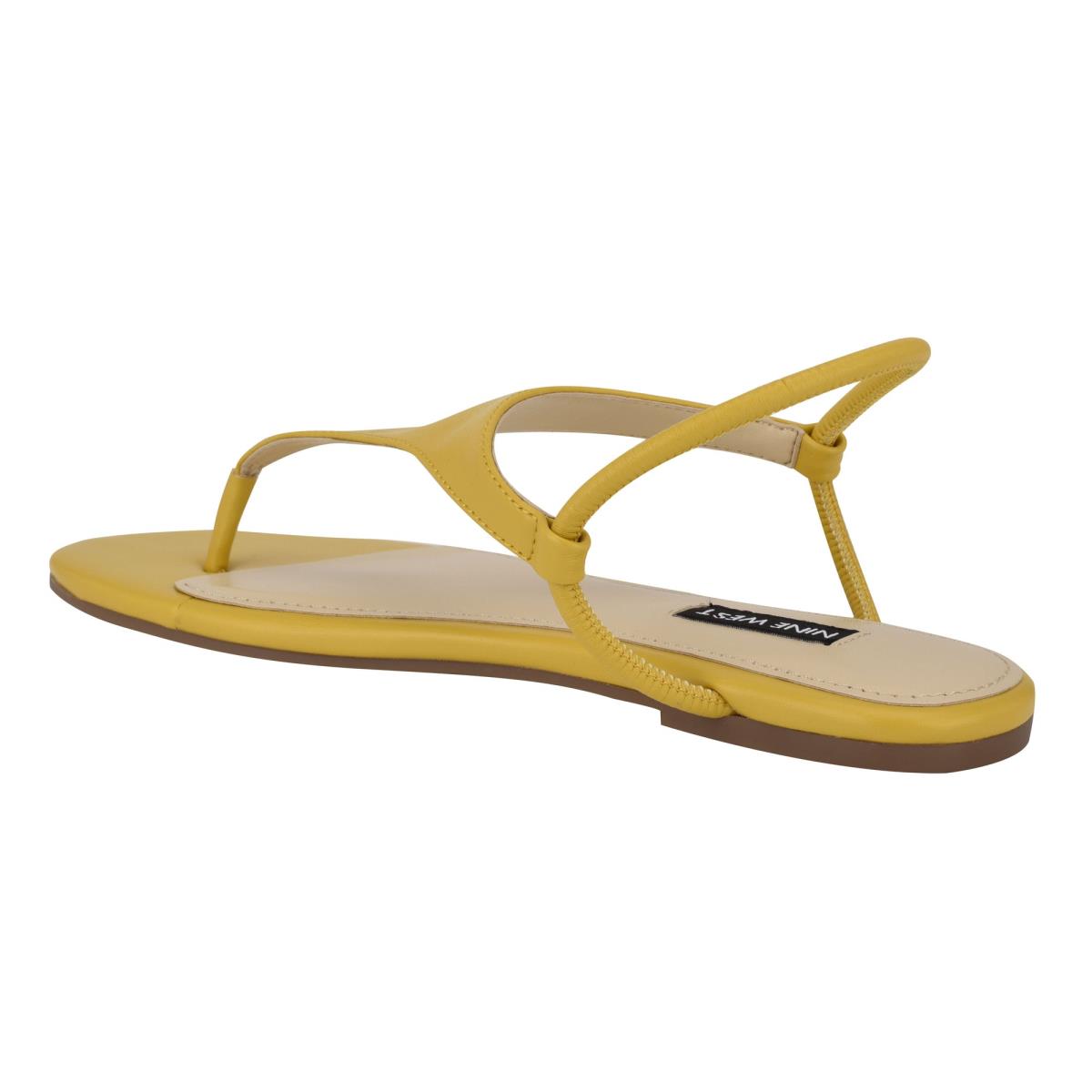 Yellow Women's Nine West Braydin Stretch Flat Sandals | HJPZ96017