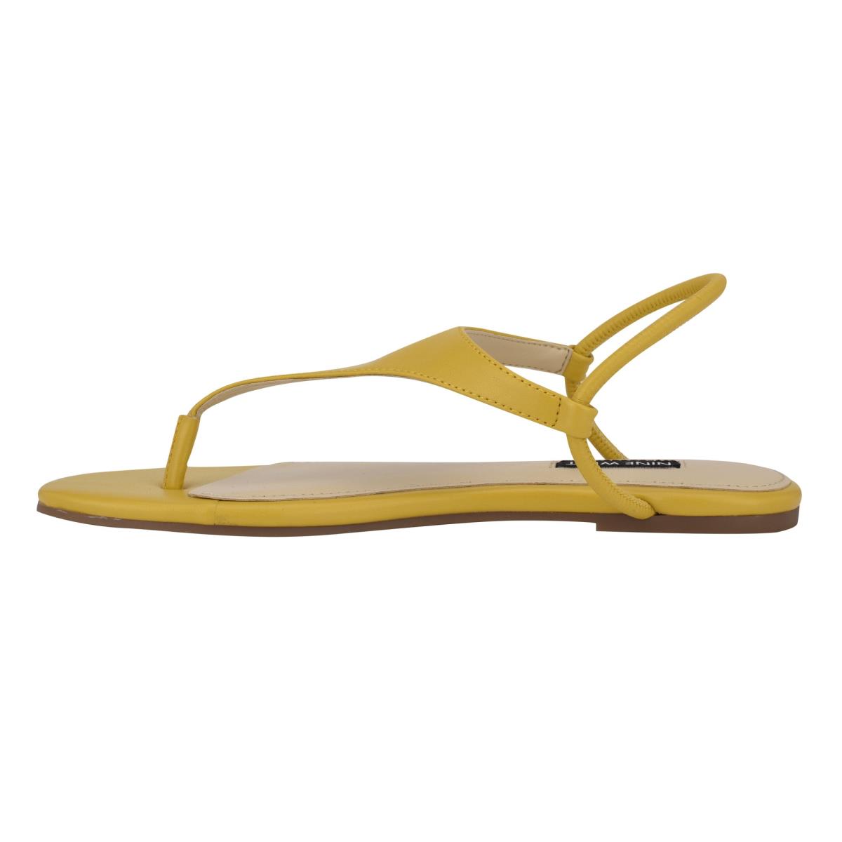 Yellow Women's Nine West Braydin Stretch Flat Sandals | HJPZ96017