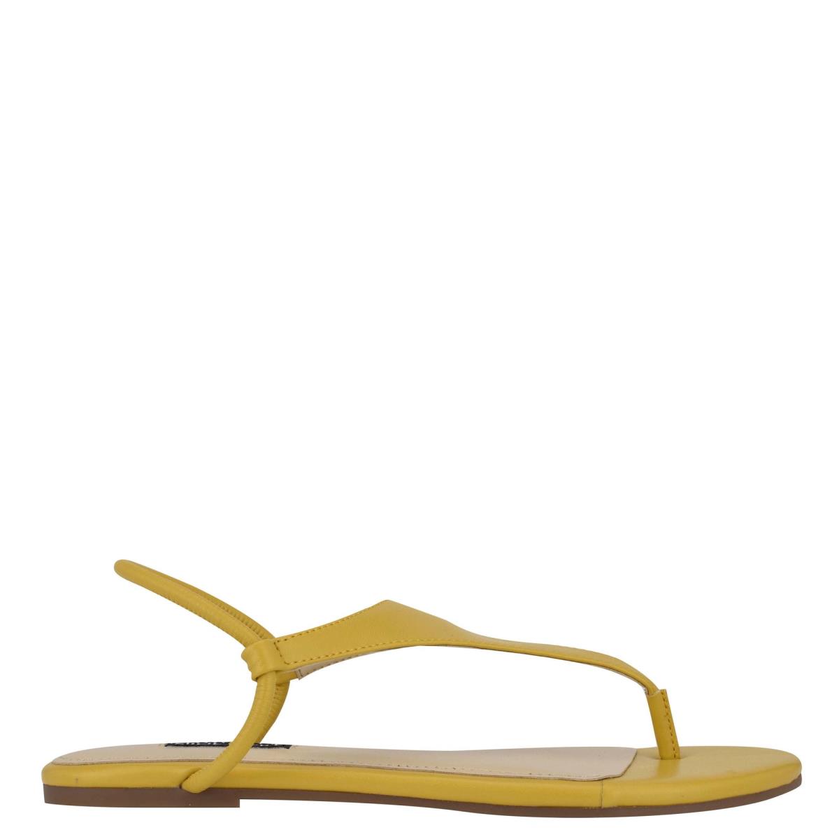 Yellow Women\'s Nine West Braydin Stretch Flat Sandals | HJPZ96017