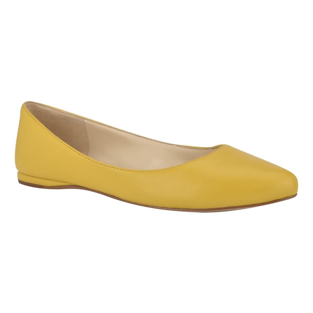 Yellow Women's Nine West Speakup Almond Toe Ballet Flats | RTVY64512