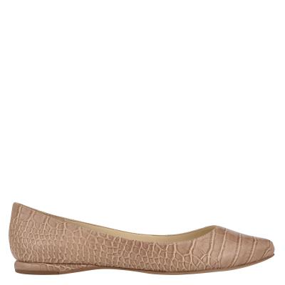 Apricot / Snake Women's Nine West Speakup Almond Toe Ballet Flats | CPBR63904