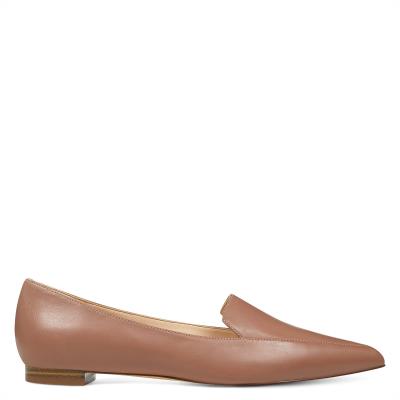 Beige Women's Nine West Abay Smoking Flats | GRKP82641