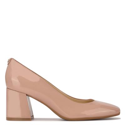 Beige Women's Nine West Vibe 9x9 Block Heel Pumps | KOUW50497