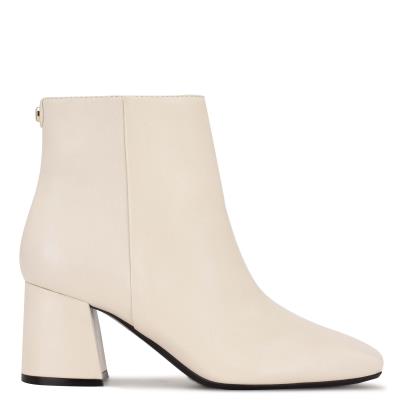 Beige Women's Nine West Vivy 9x9 Heeled Booties | ETBR98310