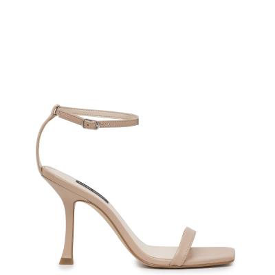 Beige Women's Nine West Yess Ankle Strap Sandals | RQGZ75602