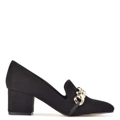 Black / Black Women's Nine West Remal Heeled Loafers | FDOJ89703