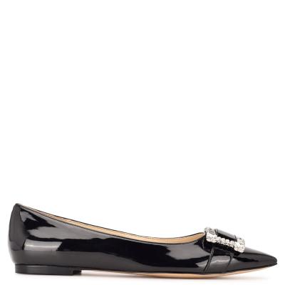 Black Women's Nine West Behold Dress Ballet Flats | WHCS37652