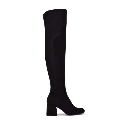 Black Women's Nine West Blocky Over The Knee Heeled Boots | XLIW32019