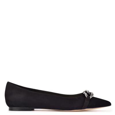 Black Women's Nine West Brinks Pointy Toe Ballet Flats | BLIR43201