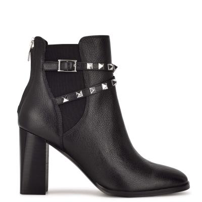 Black Women's Nine West Donda Heeled Booties | HEQB80926