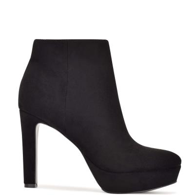 Black Women's Nine West Glowup Platform Booties | UPTO18049