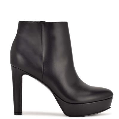 Black Women's Nine West Glowup Platform Booties | XUSA09572