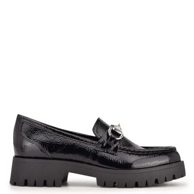 Black Women's Nine West Gonehme Lug Sole Loafers | AZLG02685