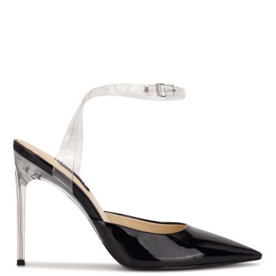 Black Women's Nine West Sparkea Ankle Strap Pumps | NJAR73908