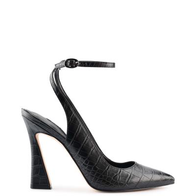 Black Women's Nine West Tabita Ankle Strap Dress Pumps | SBET69587