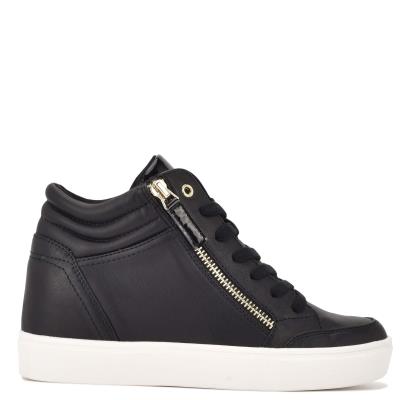 Black Women's Nine West Tons High Top Hidden Wedge Sneakers Sneakers | WSBE59264