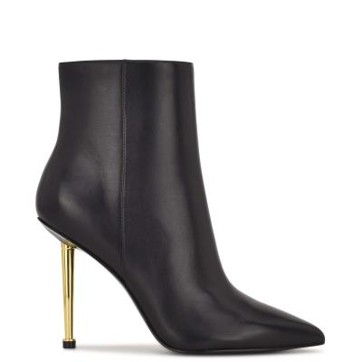 Black Women's Nine West Tryin Dress Booties | XGAQ94125