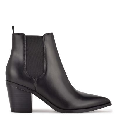 Black Women's Nine West Wyllis Block Heel Booties | NKEA93810