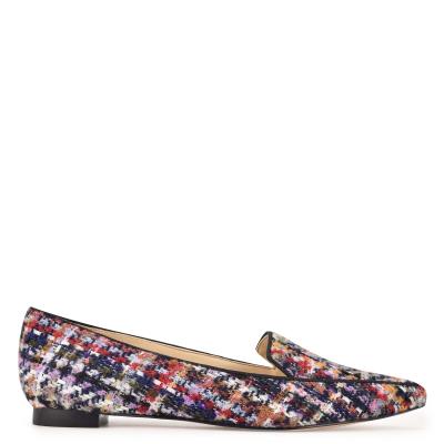 Blue / Multicolor Women's Nine West Abay Smoking Flats | EHRA86475