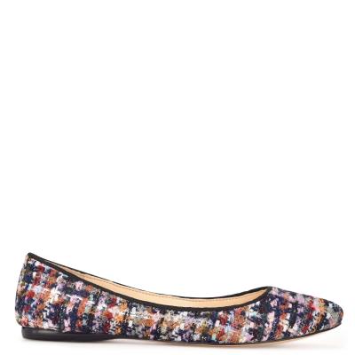 Blue / Multicolor Women's Nine West Speakup Almond Toe Ballet Flats | VUKH28567