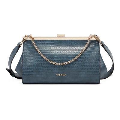 Blue Women's Nine West Mallorie Fram Crossbody Bags | QTVU06532