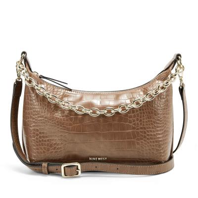 Brown Women's Nine West Ronnie Top Zip Shoulder Bag Shoulder Bags | PHBX56024