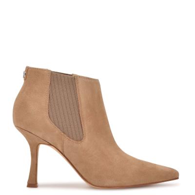 Brown Women's Nine West Sofia Dress Booties | TUEI24381