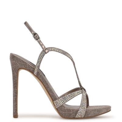 Brown Women's Nine West Ulliy Heeled Dress Sandals | KYJN80429