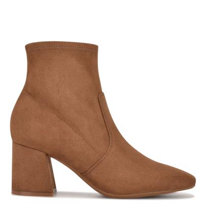 Brown Women's Nine West Viper 9x9 Heeled Booties | YDOT89316