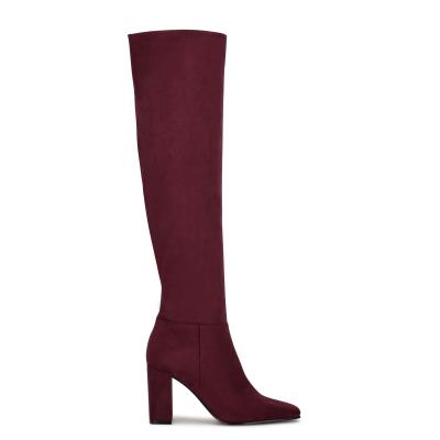 Burgundy Women's Nine West Kalida Heeled Boots | LYOI54793