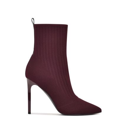 Burgundy Women's Nine West Teoy Dress Booties | FWGM54826