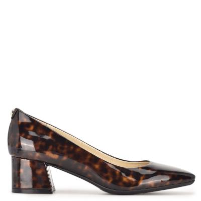 Coffee Women's Nine West Cloe 9x9 Block Heel Pumps | QTDY34567