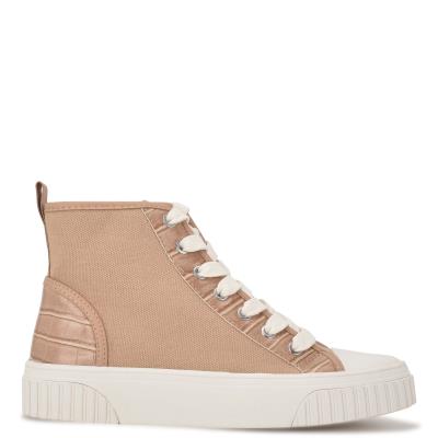 Coral Brown Women's Nine West Dyiane High Top Sneakers | HCFS72316