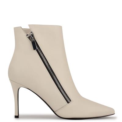 Cream Women's Nine West Fast Dress Booties | MUAE73651