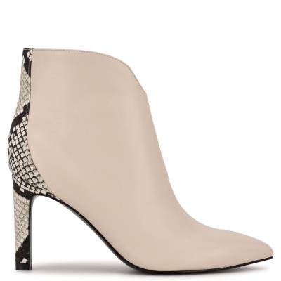 Cream Women's Nine West Mikale Pointy Toe Booties | LCJZ87390