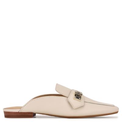 Cream Women's Nine West Neat 9x9 Loafer Mules | GBVZ71642