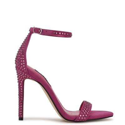 Dark Pink Women's Nine West Toria Ankle Strap Sandals | IPMZ92065