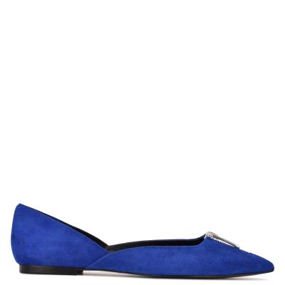 Deep Blue Women's Nine West Brina Pointy Toe Ballet Flats | VDLN56934