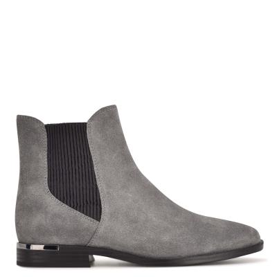 Grey Women's Nine West Agate Chelsea Booties | OKZX47108