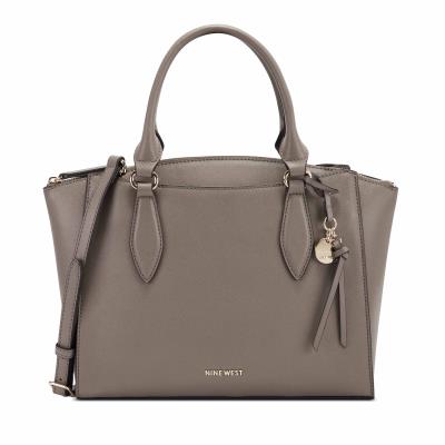 Grey Women's Nine West Paisley Jet Set Satchel Bags | INRH05946