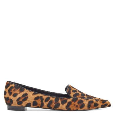 Leopard Women's Nine West Abay Smoking Flats | KGBY52387