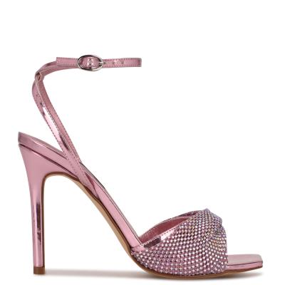 Light Pink Women's Nine West Twinkle Heeled Dress Sandals | WDEU05947