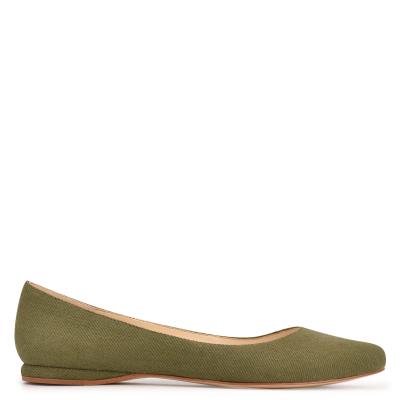 Olive Women's Nine West Speakup Almond Toe Ballet Flats | VTNH87106