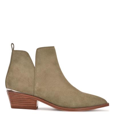 Olive Women's Nine West Yerly Pointy Toe Booties | AEQR94578